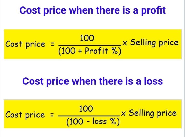 calculate-cost-price-using-sell-price-and-loss-profit-percent