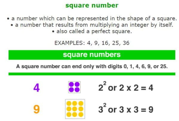 Square numbers – Teachgy worksheets